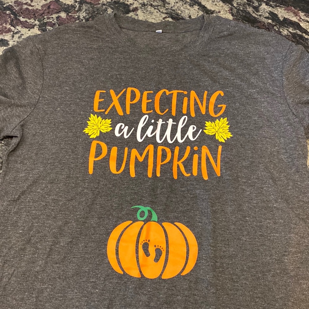 Fall pumpkin maternity shirt